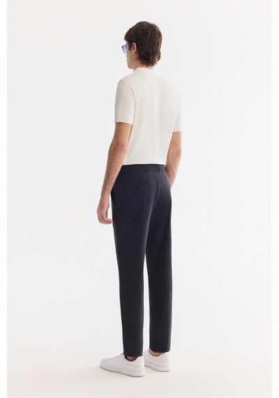 Avva Erkek Lacivert Beli Lastikli Teknik Kumaş Comfort Slim Fit Pantolon A61y3209