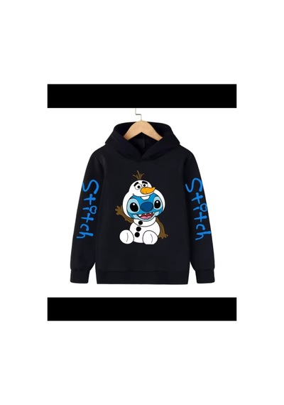 Magors Stil-x Baskılı Çocuk Sweatshırt Kapüşonlu, Unısex , 3 İplik Şardonlu Siyah-3