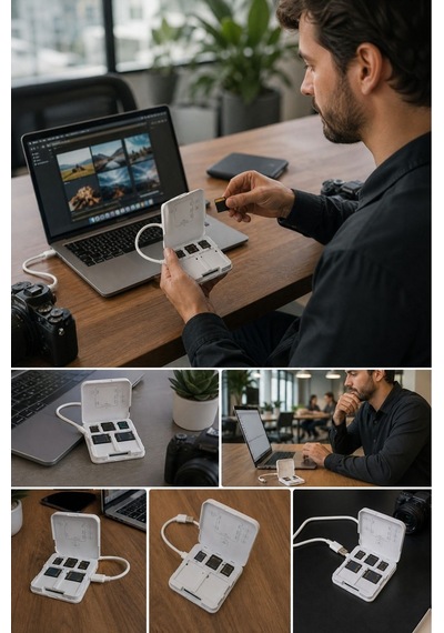 Buffer Usb Ve Type-c Uyumlu Çok Fonksiyonlu Sd Tf Kart Okuyucu, Usb 3.0 5gbps Yüksek Hızlı Veri Aktarım Adaptörü Ve Kar