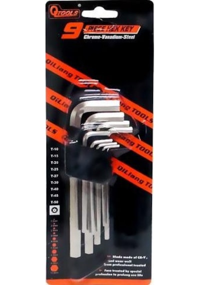 Qtools 9 Parça Alyan Allen Seti Uzun Düz Alyan Takımı 1 Set N11.7275