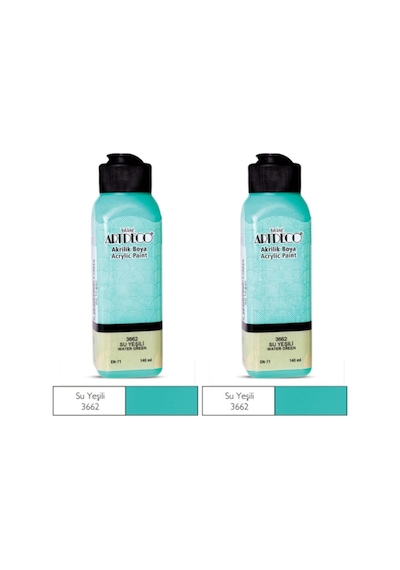2 Li Akrilik Boya 140 Ml Renk Seçmeli Canlı Ve Pastel 3662 - Su Yeşili