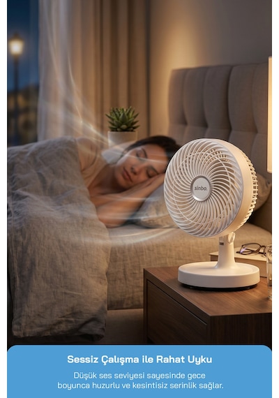 Sinbo Sf-7703 Kompakt Mini Masaüstü Fan Sessiz Vantilatör