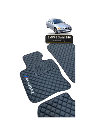 Oto Halı Paspas Bmw 3 Serisi E46 1998-2007 Uyumlu M Performance M Teknik Sport Kaymaz & Şık Tasarım