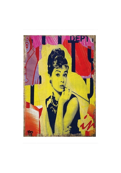 Bedeko Audrey Hepburn Desenli Ahşap Tablo 50 Cm X 70 Cm