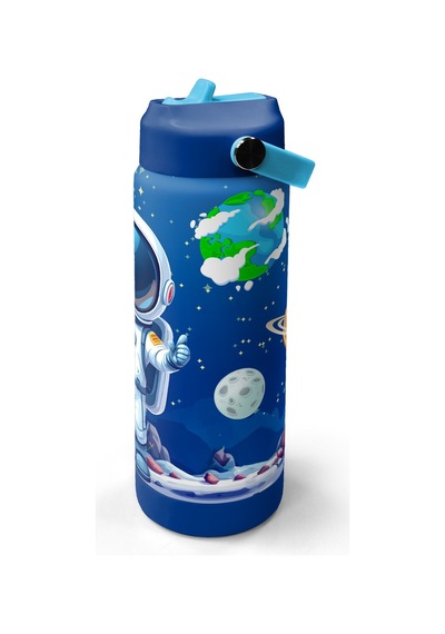 Coral High Lacivert Astronot Desenli Katlanır Ağızlıklı Çelik Termos 650 Ml 38334 Lacivert