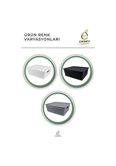 3lü Kapaklı Saklama Kutusu 12 Lt Çok Amaçlı Organizer Banyo Mutfak Dolap Düzenleyici Renkli