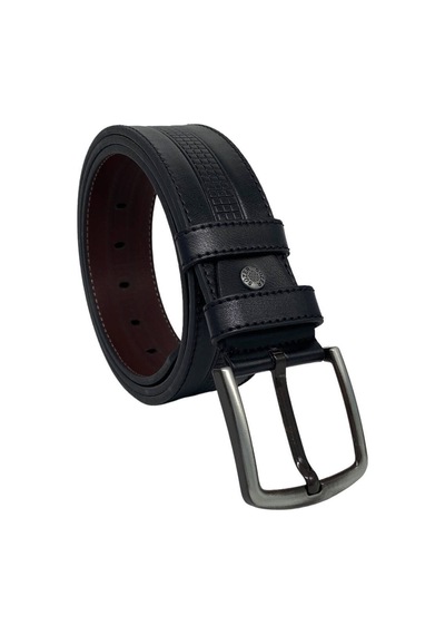 Süzer Deri 4.5 Cm. Spor Suni Deri Desenli Ve Dikişli Model Erkek Kemer Siyah Siyah
