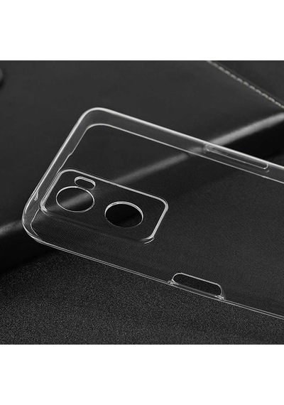 Oppo A96 4G Kılıf Zore Şeffaf Ince Ve Esnek Süper Silikon Kılıf Renksiz