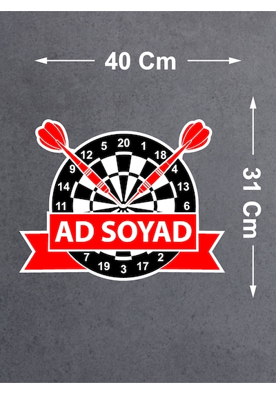 Kişiye Özel Dart Sticker - Yazı Isim Sticker - 00270 40x31 Cm