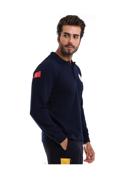 112 Yakalı Tshirt Uzun Kol - Lacivert-6548
