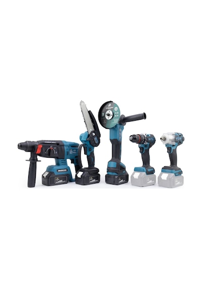 Chelikbei Beşli Set MK350 Budama Testeresi 13MM Çelik Mandren + Somun Sıkma + Şarjlı Spiral + Şarjlı Hilti