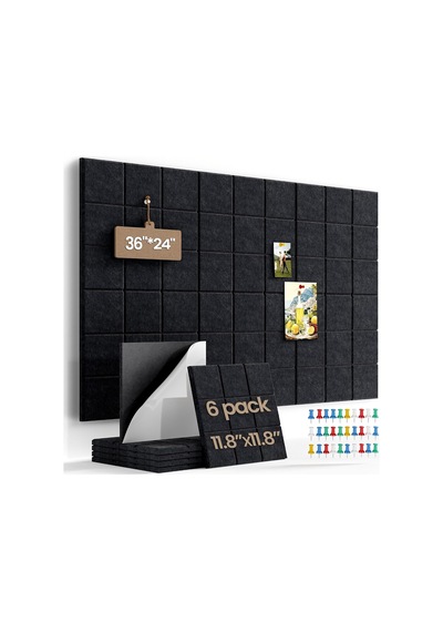 Duvar İçin Büyük Keçe Levha Fayansları, 30 Raptiyeli, 30 Cm X 30 Cm 6'li Paket Pin Panosu Ev Ofis Mutfak İçin Duyuru Panoları, Fotoğraf Notları İçin Bülten Panosu Duvar Fayansları
