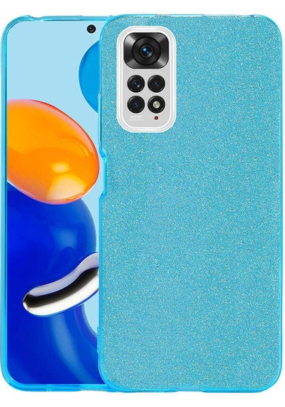 Xiaomi Redmi Note 11 Global Kılıf Zore Shining Silikon Mavi