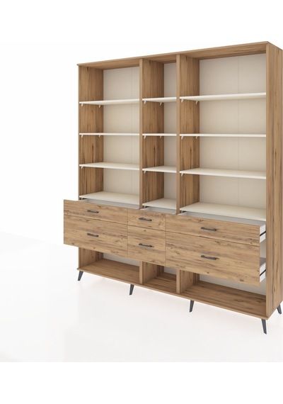 Hyperion Dolap 12 Raflı 6 Çekmeceli 220x44x243 Çam-aytaşı/çam Aytası/atlas Çam Hyperion Dolap 12 Raflı 6 Çekmeceli 220x44x243 Çam-aytaşı/çam Aytası/atlas Çam