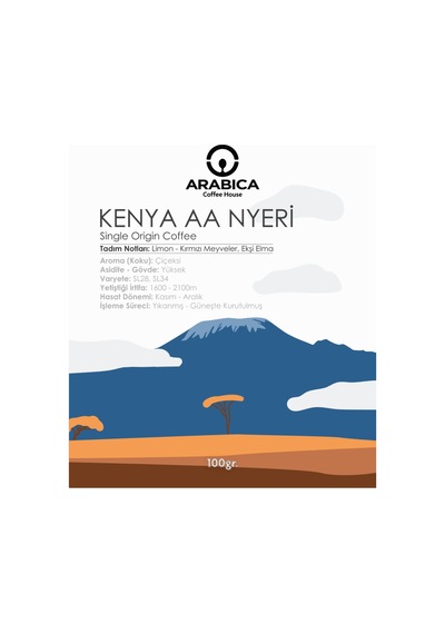 Kenya Aa Natural Kahve 100g Çekirdek Kahve Taze Kavrulmuş Çekirdek