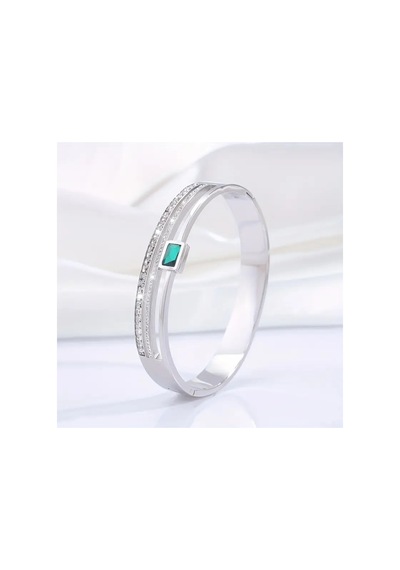 Çok Şık, Çelik Zirkon Taş İşlemeli Yeşil Safir Taşlı, Çift Sıra Bileklik, Ahşap Kutu İçerisinde Gümüş Gümüş Çok Şık, Çelik Zirkon Taş İşlemeli Yeşil Safir Taşlı, Çift Sıra Bileklik, Ahşap Kutu İçerisinde Gümüş Gümüş