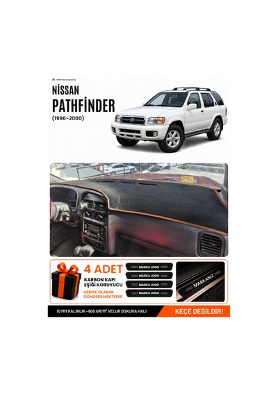 Nissan Pathfinder 1996-2000 Uyumlu Torpido Örtüsü, Torpido Kılıfı - Siyah Kahverengi