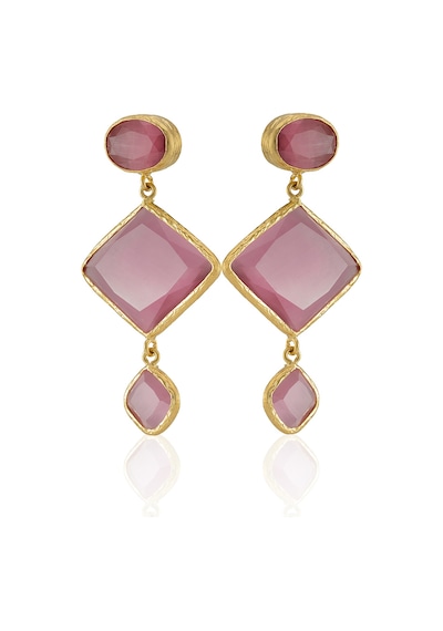 Kadir Jewellery 22 Ayar Altın Kaplama Kadın Sallantılı Küpe -el İşçiliği Ve Hipoalerjenik Küpe Pembe 64660130