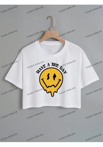 Startmore Crop Ckod-232913 Karikatür & Sloganlı Grafik Crop Ckod-232913 Tee Beyaz