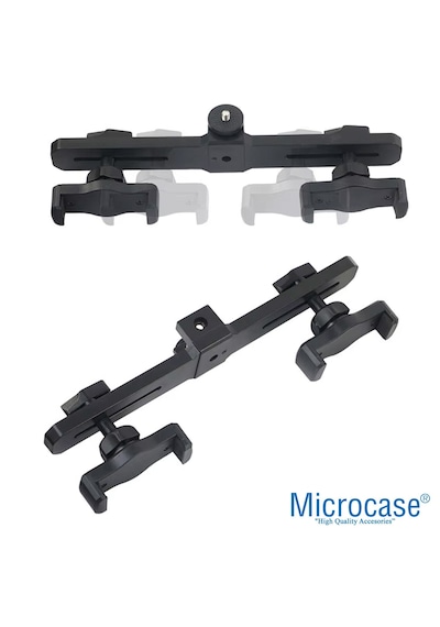 Microcase 2in1 Çift Başlıklı Ayarlanabilir 2 Telefon Tutucu + 2.1 Mt Tripod - Al5061 Siyah