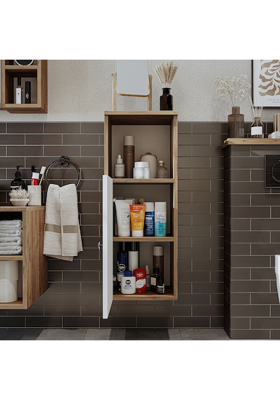 Banyo Dolabı Mat Mdf 90 X 35 Cm Banyo Boy Dolabı Atlantik Çam - Beyaz