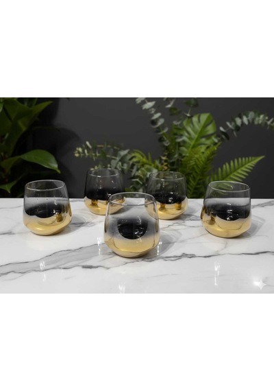 Çnr Home Collection Lav Titanyum Gold Kisa Bardak Gold