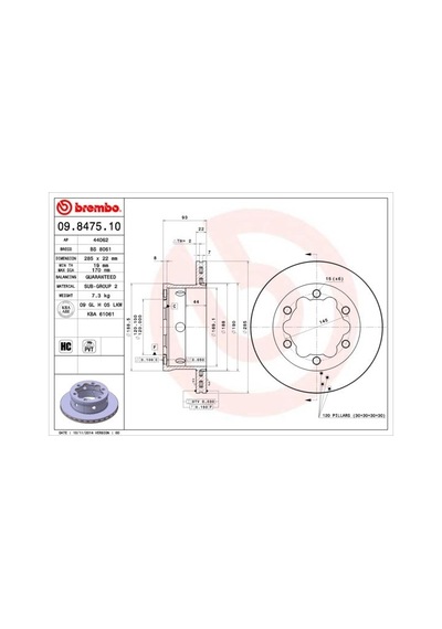 Brembo 09847510 Fren Diski Arka Mercedes Sprınter B901 B904 . Vw Lt 28-35-46 Çift Teker A9044230312-2d0615601b -