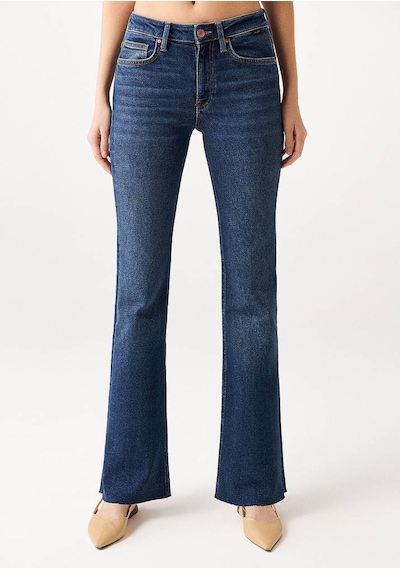 Marıa Dark Blue Gold Denim Mavi
