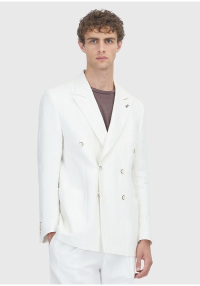 Ramsey Ekru Relaxed Fit %100 Keten Ceket