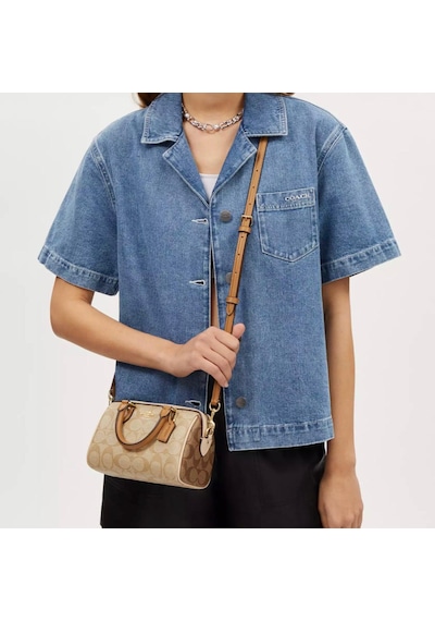 Coach Mini Rowan Crossbody Kadın Çanta Krem - Taba