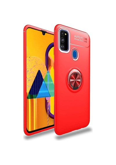 Samsung Galaxy Uyumlu M30S Kılıf Yüzüklü Tam Korumalı Silikon Kapak