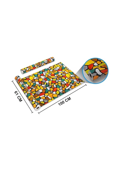 Cam Vitray Folyo, Kendindin Yapışkanlı, Desenli Buzlu Cam Folyo 61x100 Cm