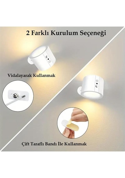 Ledx Al-sk-bd80a Çift Yönlü Kumandalı Duvar Aplik Çalışma Lambası 3000k-4000k-6500k Kırmızı