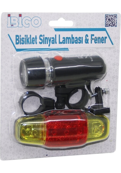 2in1 Bisiklet Feneri Sinyalli Lamba Pilli 4741 Altın