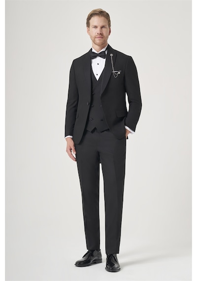 İmza Siyah Kırlangıç Yaka Düz Desen 6 Drop Slim Fit Yelekli Damatlık Takım Elbise 1001260206 İmza Siyah Kırlangıç Yaka Düz Desen 6 Drop Slim Fit Yelekli Damatlık Takım Elbise 1001260206