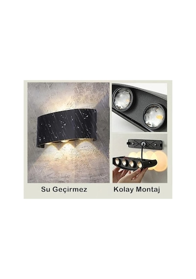 Cata Ct-8011 10 W Haiti Çift Yönlü Led Aplik Siyah