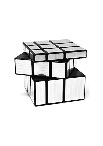 Geometrik Zeka Küpü 3x3 Farklı Şekiller Zor Bulmaca Zeka Oyuncakları Metalik Gri