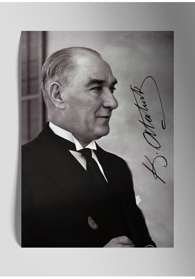 Mustafa Kemal Atatürk - Metal Poster Tablo