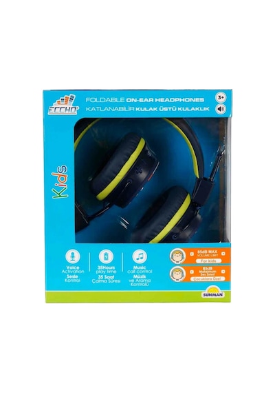 Roket Desenli Bluetooth Kulak Üstü Kablosuz Kulaklık Çok Renkli