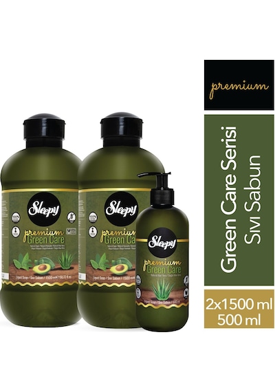 Sleepy Premium Green Care Serisi Sıvı Sabun 500 ML + 2x1500 ML