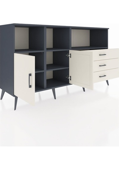 Hyperion Konsol 5 Raflı 3 Çekmeceli 2 Kapaklı 176x44x99 Antrasit- Antrasit-aytaşı Hyperion Konsol 5 Raflı 3 Çekmeceli 2 Kapaklı 176x44x99 Antrasit- Antrasit-aytaşı