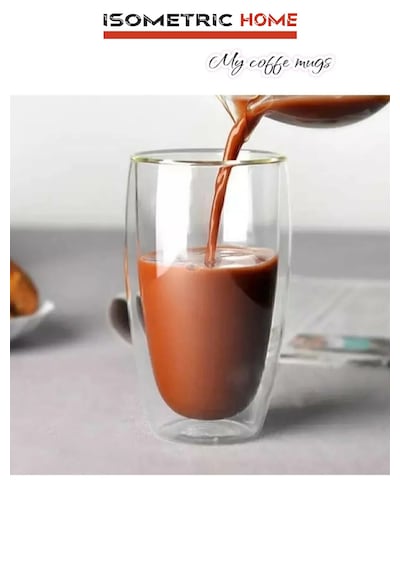 Çift Camlı Çift Cidarlı Bardak 500 Ml Şeffaf