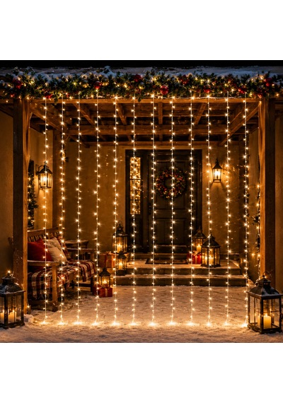 Yuksek Kalite Salkım Led Işık 3 Metre 20 Cm X 2 Metre 80 Cm 12 Dallı Gün Işığı Yılbaşı Noel Işığı