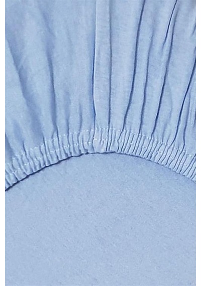 4 Adet 40 X 80 + 10 Cm Anne Yanı Lastikli Penye Kumaş Bebek Çarşafı-mavi-gri