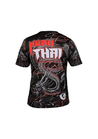 Dosmai Dijital Baskılı Muay Thai Bisiklet Yaka Spor T-shirt Mtt121 Siyah