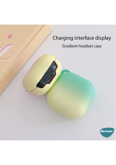Microsonic Samsung Uyumlu Galaxy Buds Live Kılıf Degrade Rubber Pembe Mavi