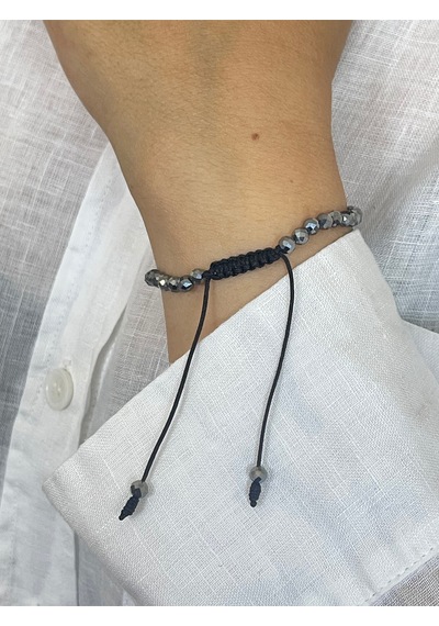 14 Ayar Altın Dorika Detaylı Terahertz Taşlı Unisex Altın Bileklik Altın