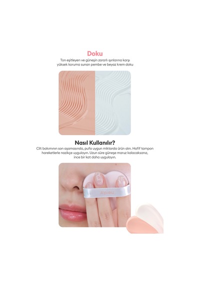 Ton Eşitleyici Pembe Bazlı Güneş Koruyucu Cushion A'pıeu Pure Block Tone-up Sun Cushion Spf50+pa++++ 76759695