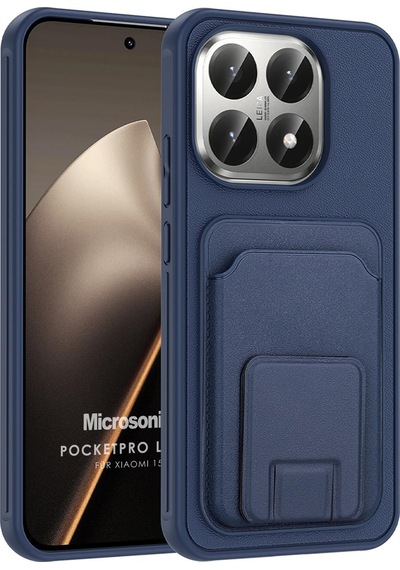 Microsonic Xiaomi 15t Kılıf Pocketpro Litchi Lacivert -