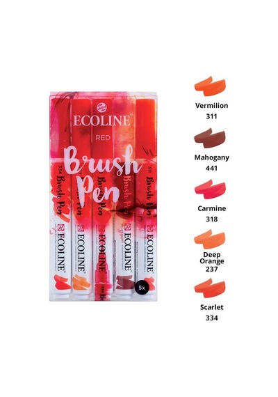 Talens Ecoline Brush Pen Setler 5Li Kırmızı Tonlar